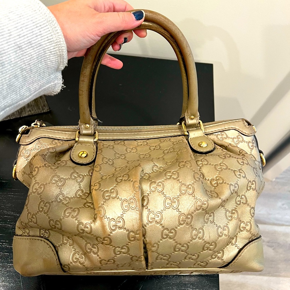 Gucci Gold Leather Bag